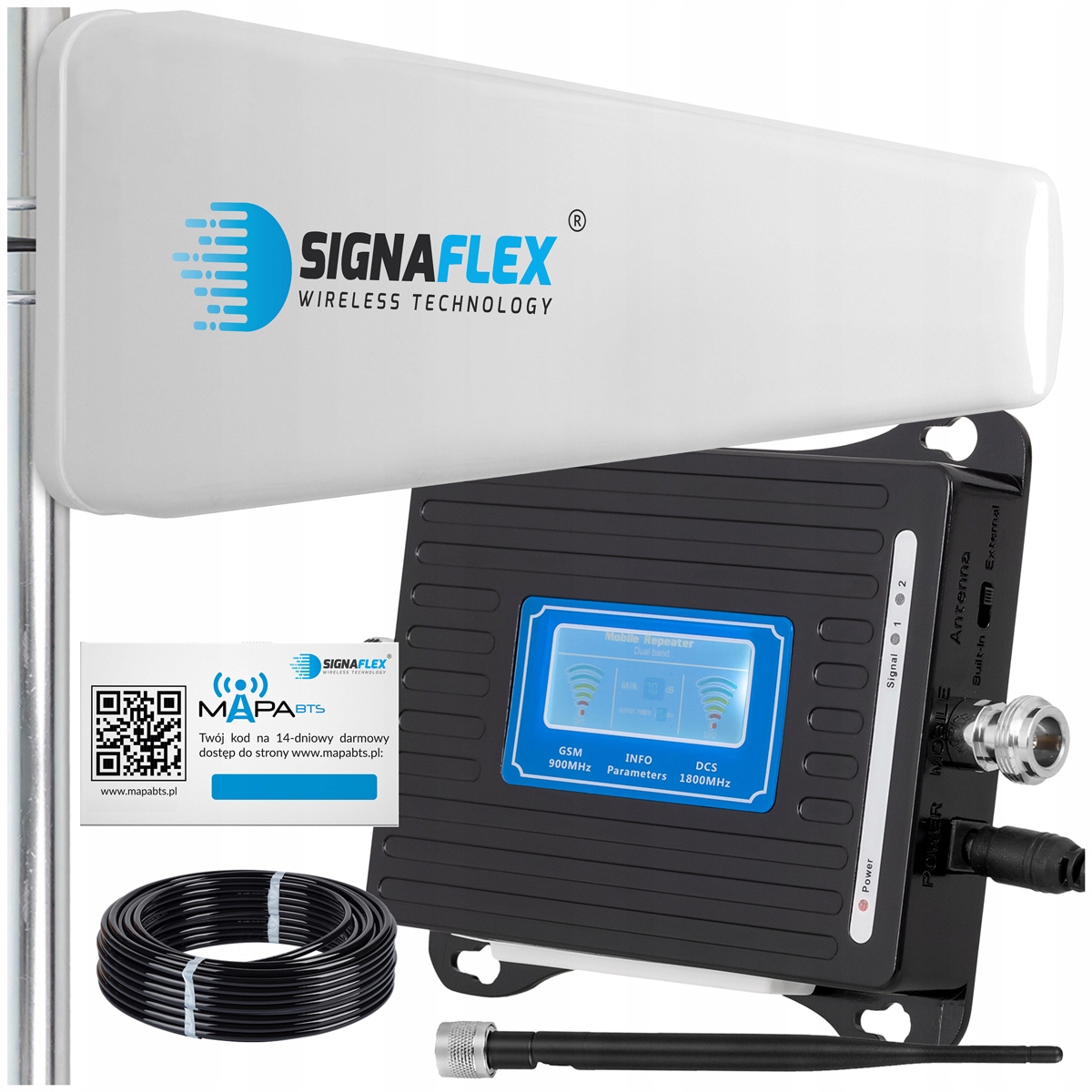 Sada Zosilňovačov 65 dBi Telefonného Signálu Gsm Internetu 4G Lte Antény 10 m