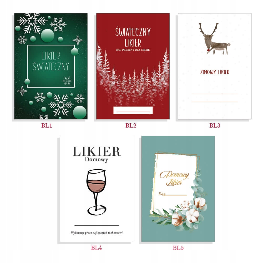 

10x Etykiety Na Likier Świąteczny Na Butelki