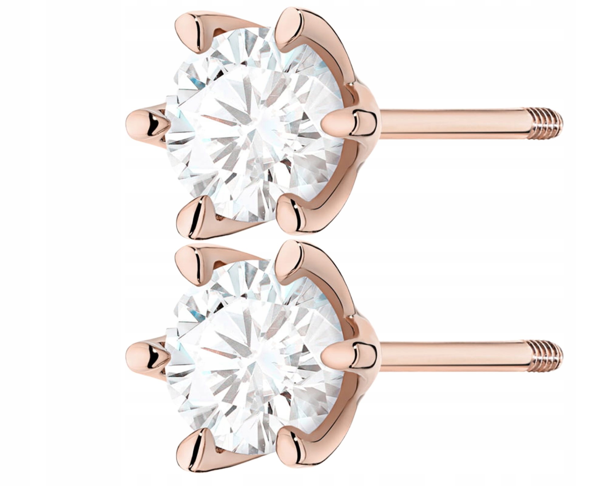 Růžové Zlato Náušnice S Diamanty 2,00 Ct Zlato 585 Dárek Gravírování