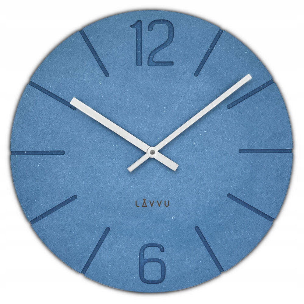 Kulatý Modré Nástěnné Hodiny Lavvu Natur Eco Mdf Handmade LCT5022 34 cm