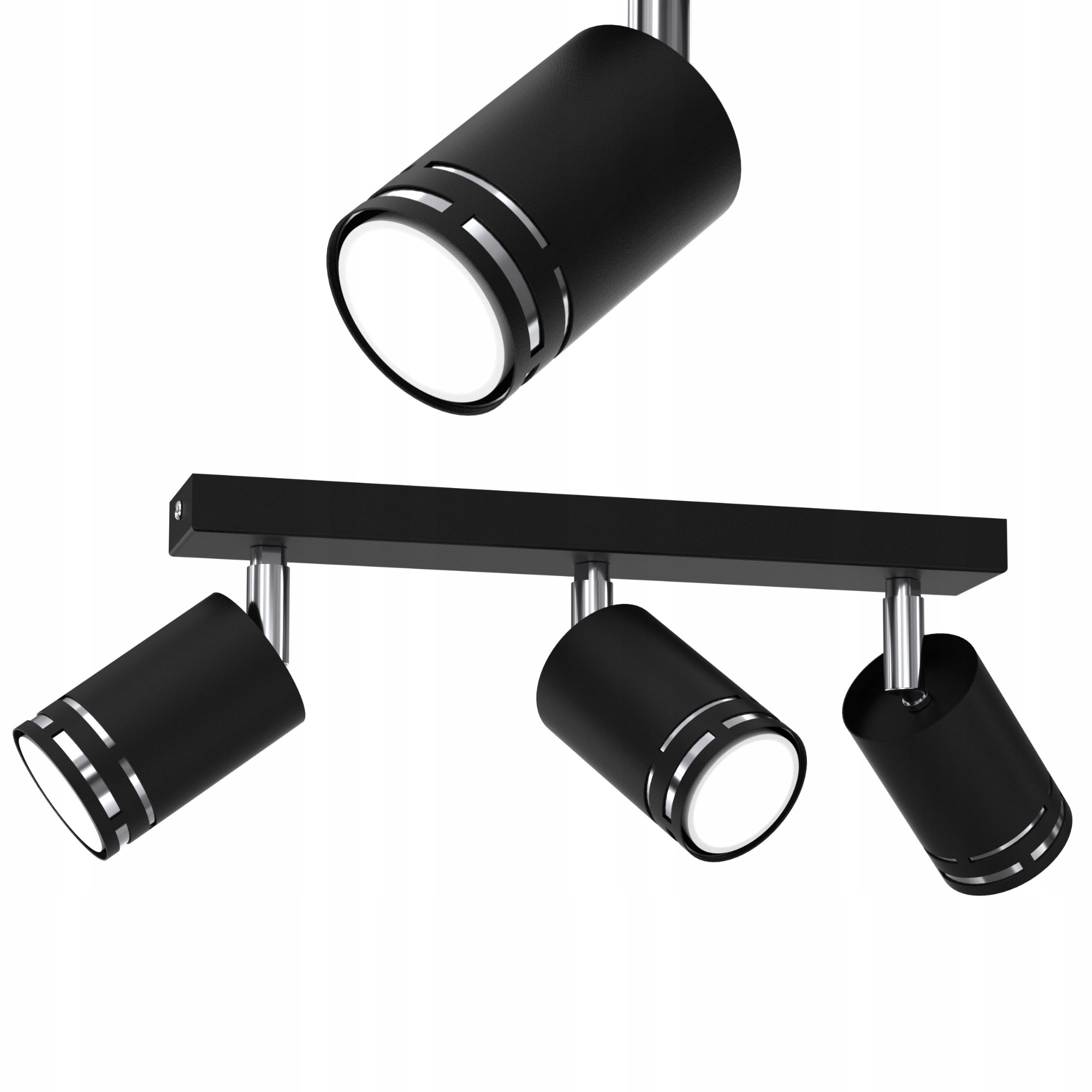 Stropní Svítidlo Stropní Černý Chrom Pohyblivý Led GU10 Spot Reflektor Polská Lampa