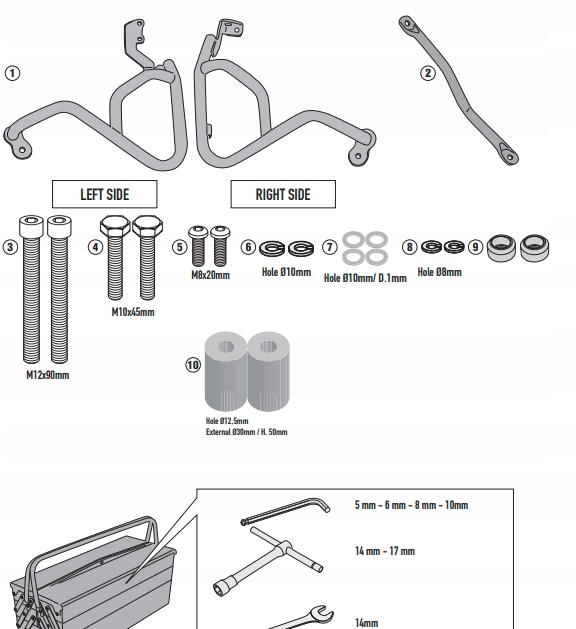 KAPPA GMOLE OSŁONY SILNIKA YAMAHA Tracer 700 (20) - ZASTĘPUJĄ KN2148