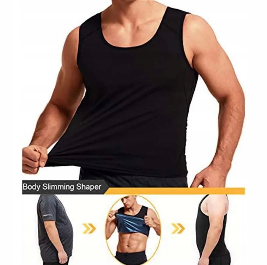 Pas wyszczuplający Koszulka neopronowa treningowa męska do ćwiczeń XL/XXL Kolor dominujący czarny