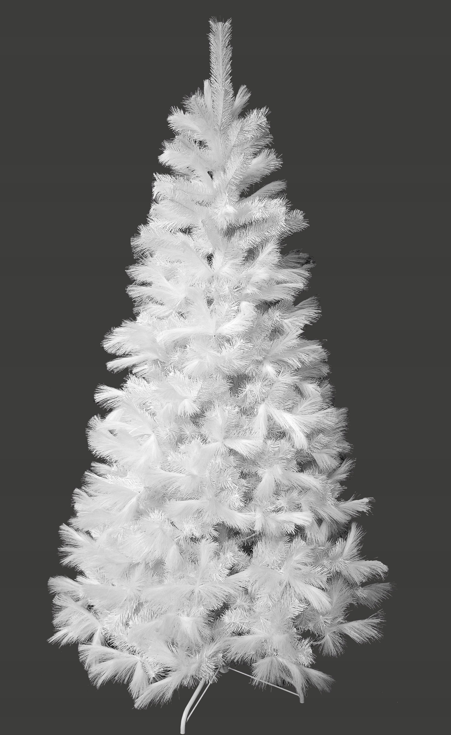 Umelý Vianočný Stromček Páperová Borovica Biela Glamour S Vetvičkami Z Páperia 240 CM