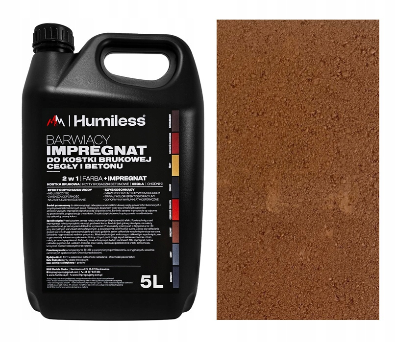 Barwiący Impregnat farba kostki brukowej i el z Betonu 5l brązowy