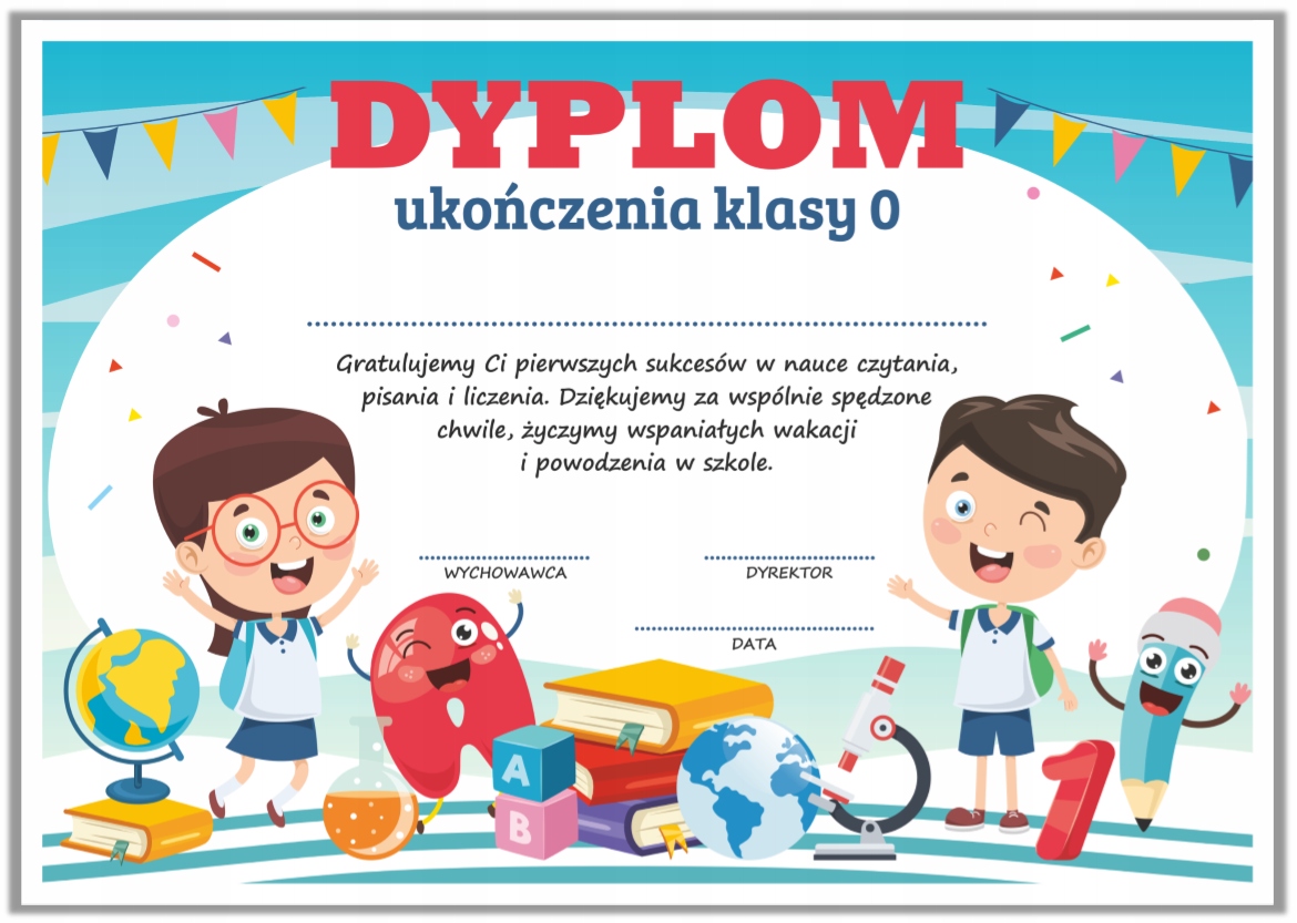 

Dyplom Ukończenia klasy 0 Zerówki (wzór 9) A4