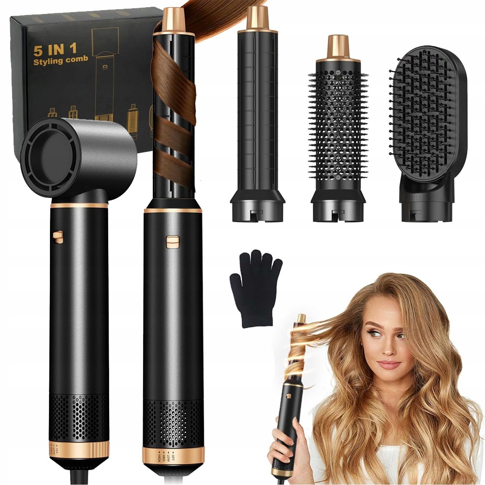 Vysoušeč vlasů Dryer 1000w 3 Rychlosti Ionizace 5 Vyměnitelných koncovek