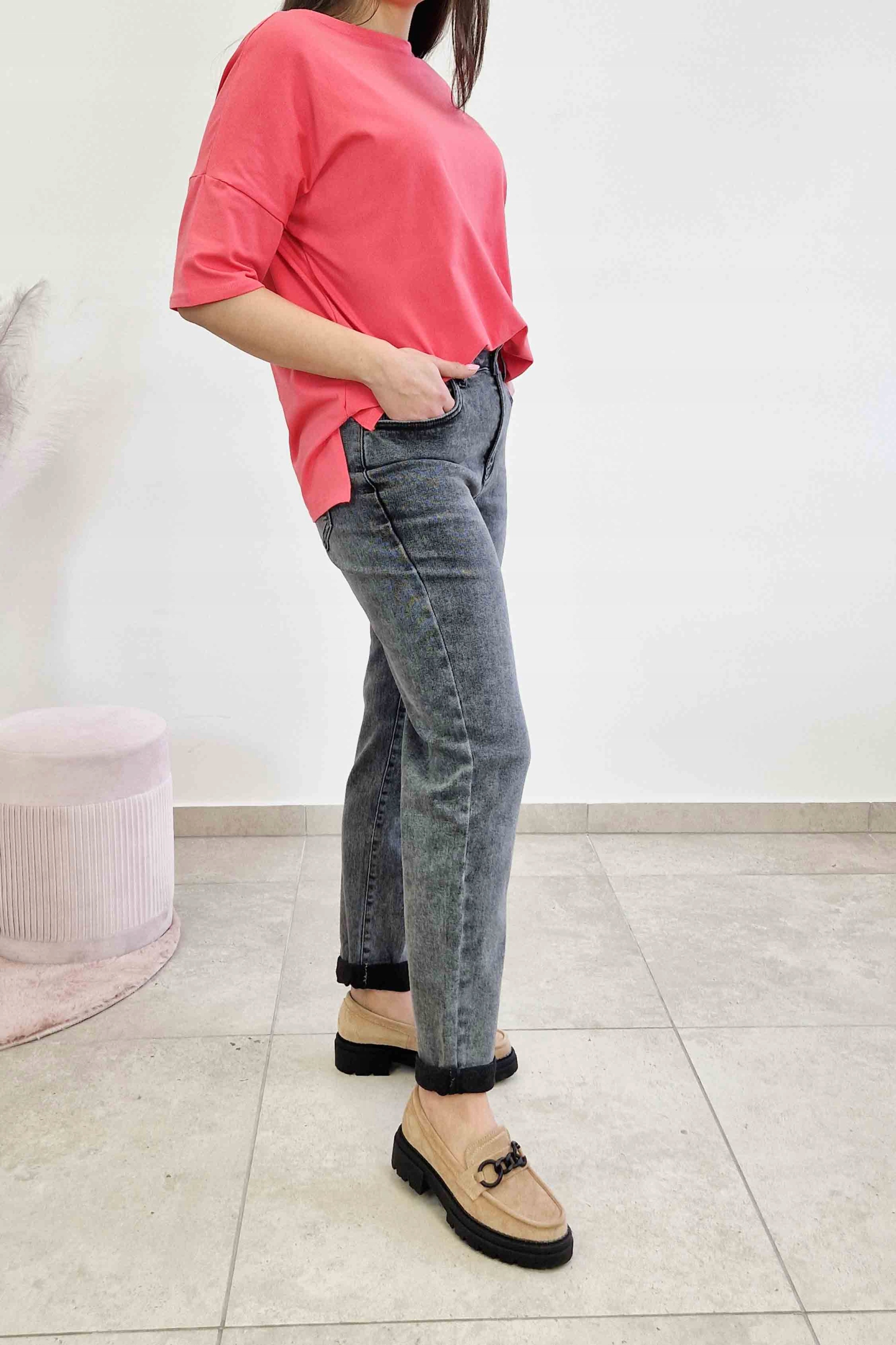 Dámské džínové kalhoty Mom Fit 42, šedé