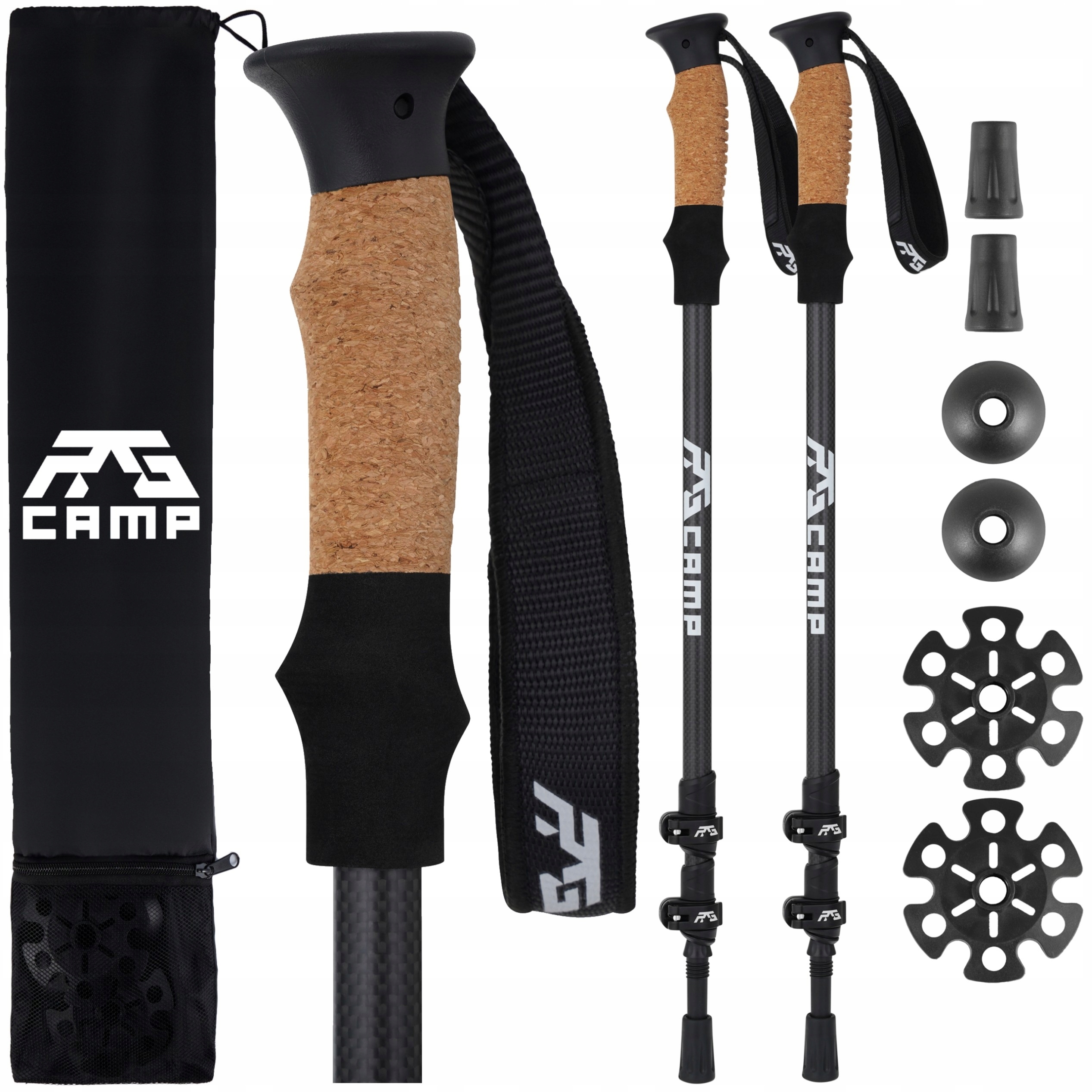 Kijki Trekkingowe składane kije nordic walking do chodzenia w góry Karbon