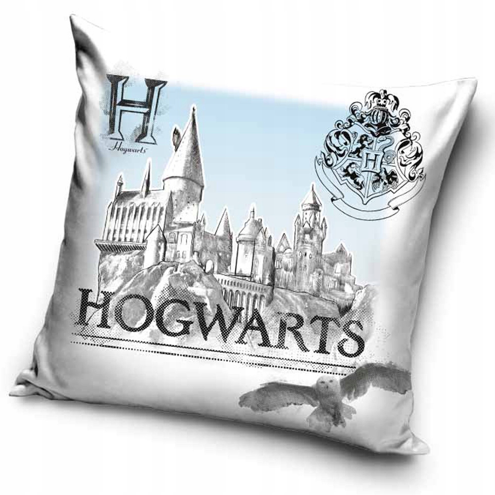 Poszewka 40x40 dekoracyjna MIĘKKI VELVET dla dziecka Harry Potter biały