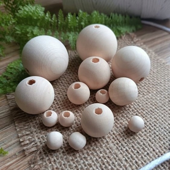 Korale kulki drewniane 10 mm 1 cm 10 szt