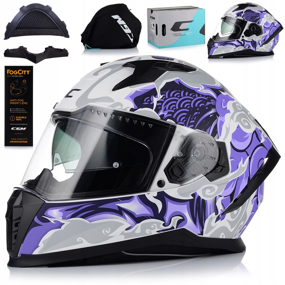 Motocyklová Prilba Cgm 311A Blast Dámska Biela Ecer 22.06 Blenda Antifog