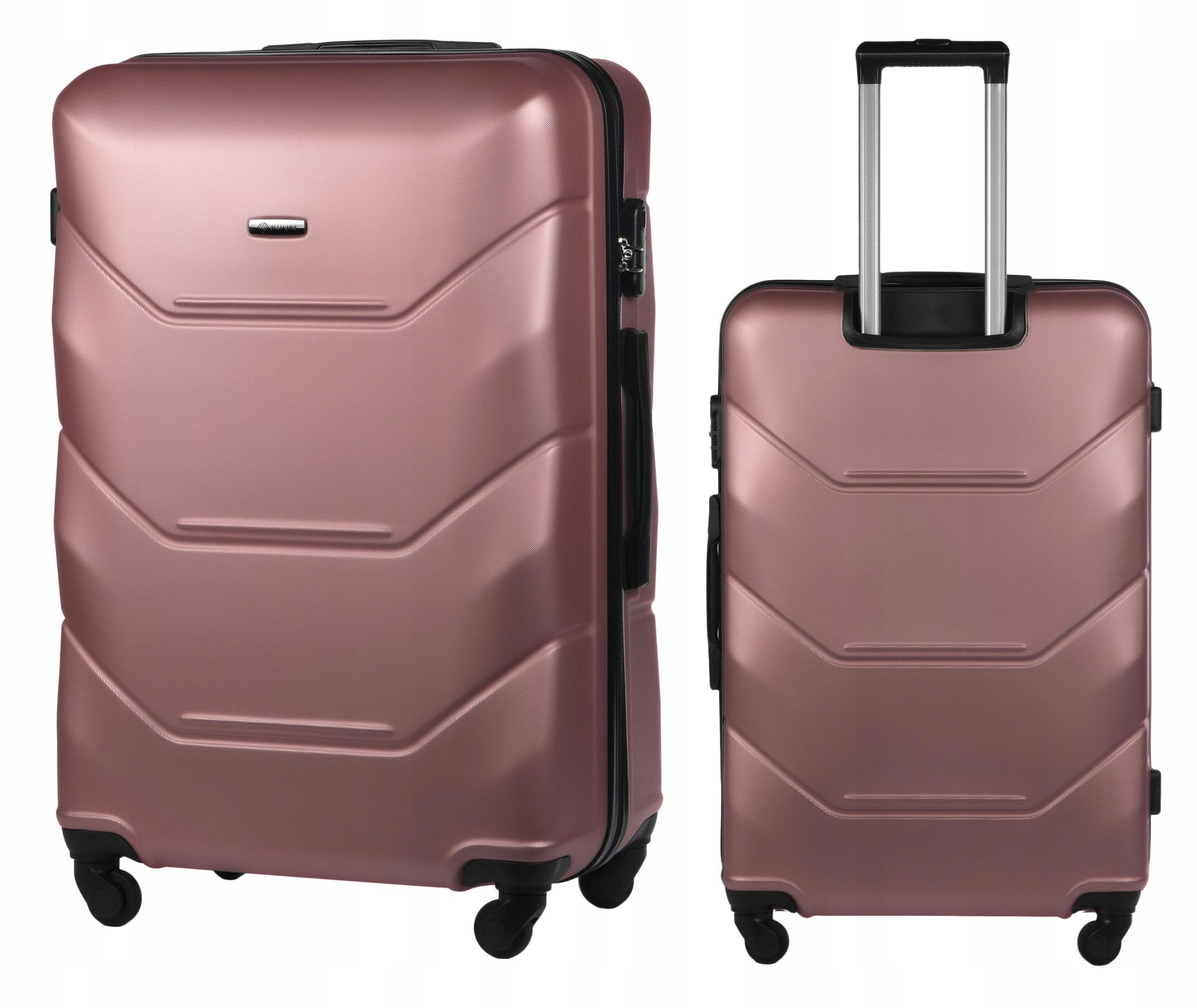 Velký Kufr Na Kolečkách Cestovní Zavazadlo Diamond Růžové Zlato XL 28" A227 Abs