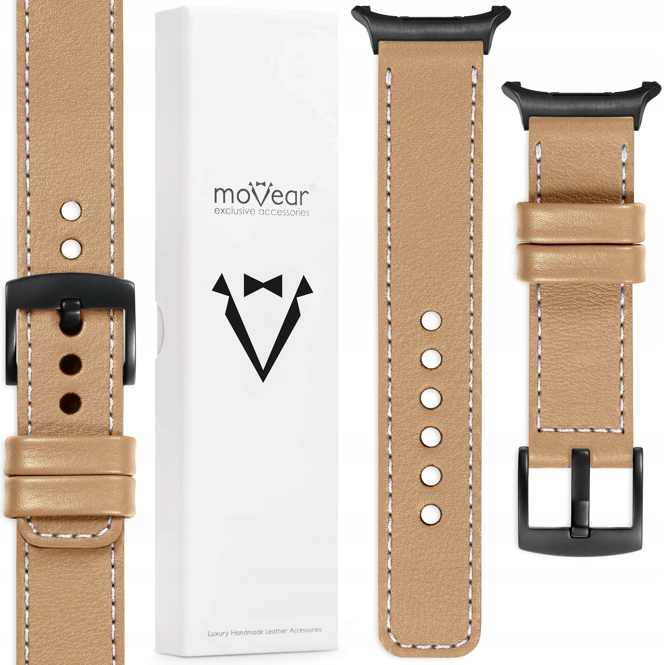 Kožený řemínek pro Samsung Galaxy Watch Ultra 22 mm, elegantní Polský Movear