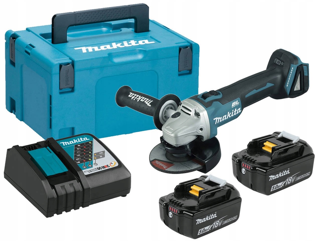 

Makita DGA504RTJ 18V Szlifierka Kątowa 125mm 2x5ah