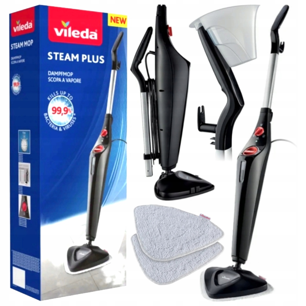 MOP PAROWY VILEDA STEAM PLUS ELEKTRYCZNY + NASADKI (MOP PAROWY VILEDA