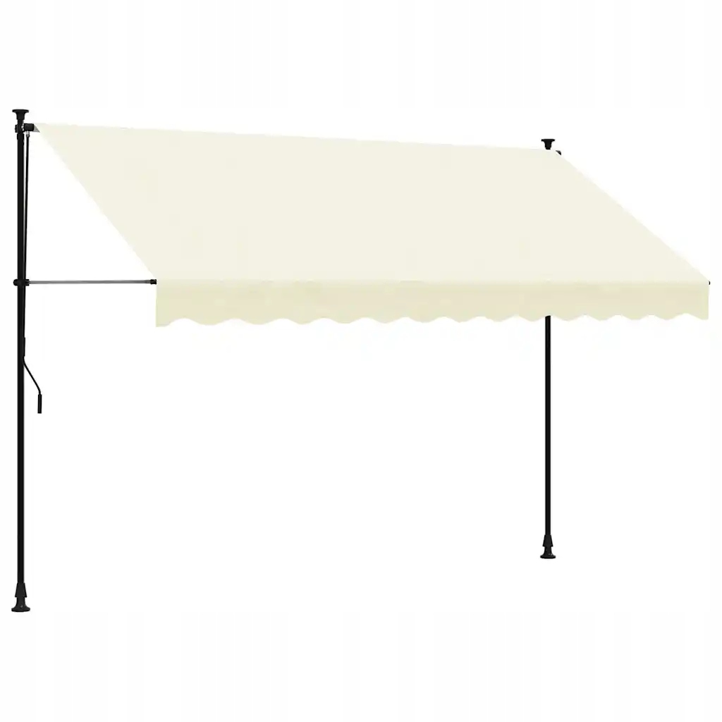 Svinovací markýza s nastavitelnou výškou, ocelový rám, 300 x 150 cm, krémová