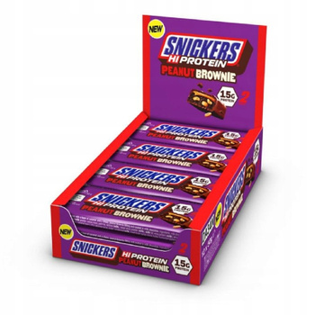 Snickers Hi Protein Bar 12x50g Proteinová Tyčinka Proteinová Peanut brownie