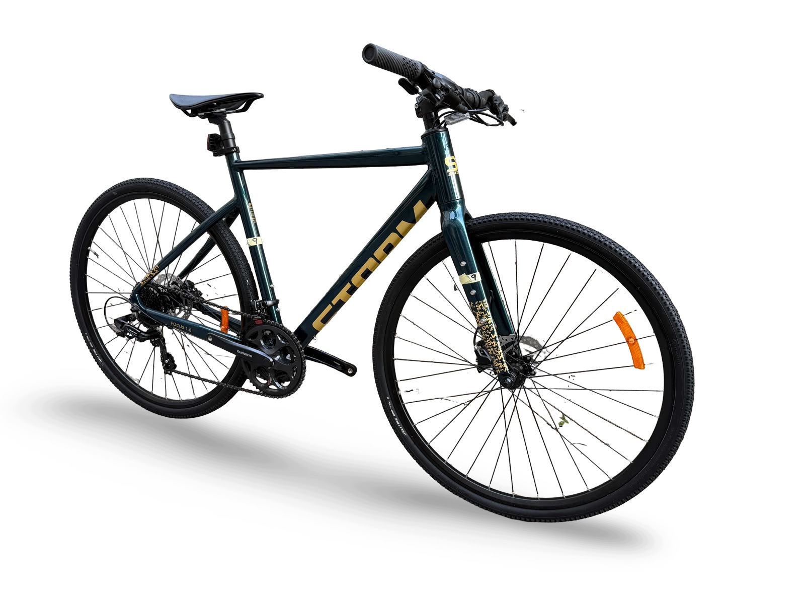 Rower Fitness Gravel Storm Focus 1.0 Flatbar 54CM Green Gold Hydraulika