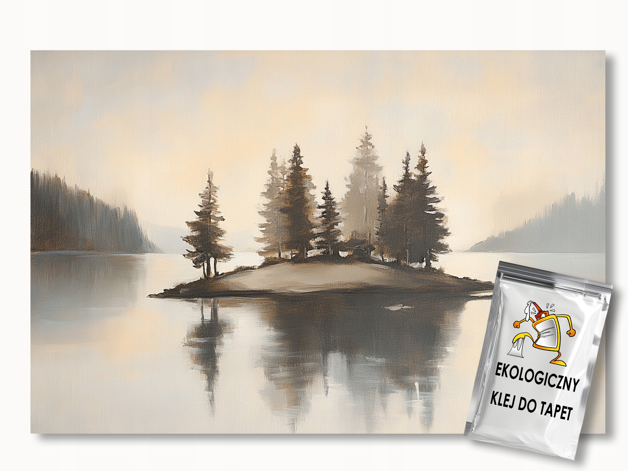 Fototapeta Flizelina Krajina Les Jezero Fiord Ostrov Béžová Hnědá 300x250 155g