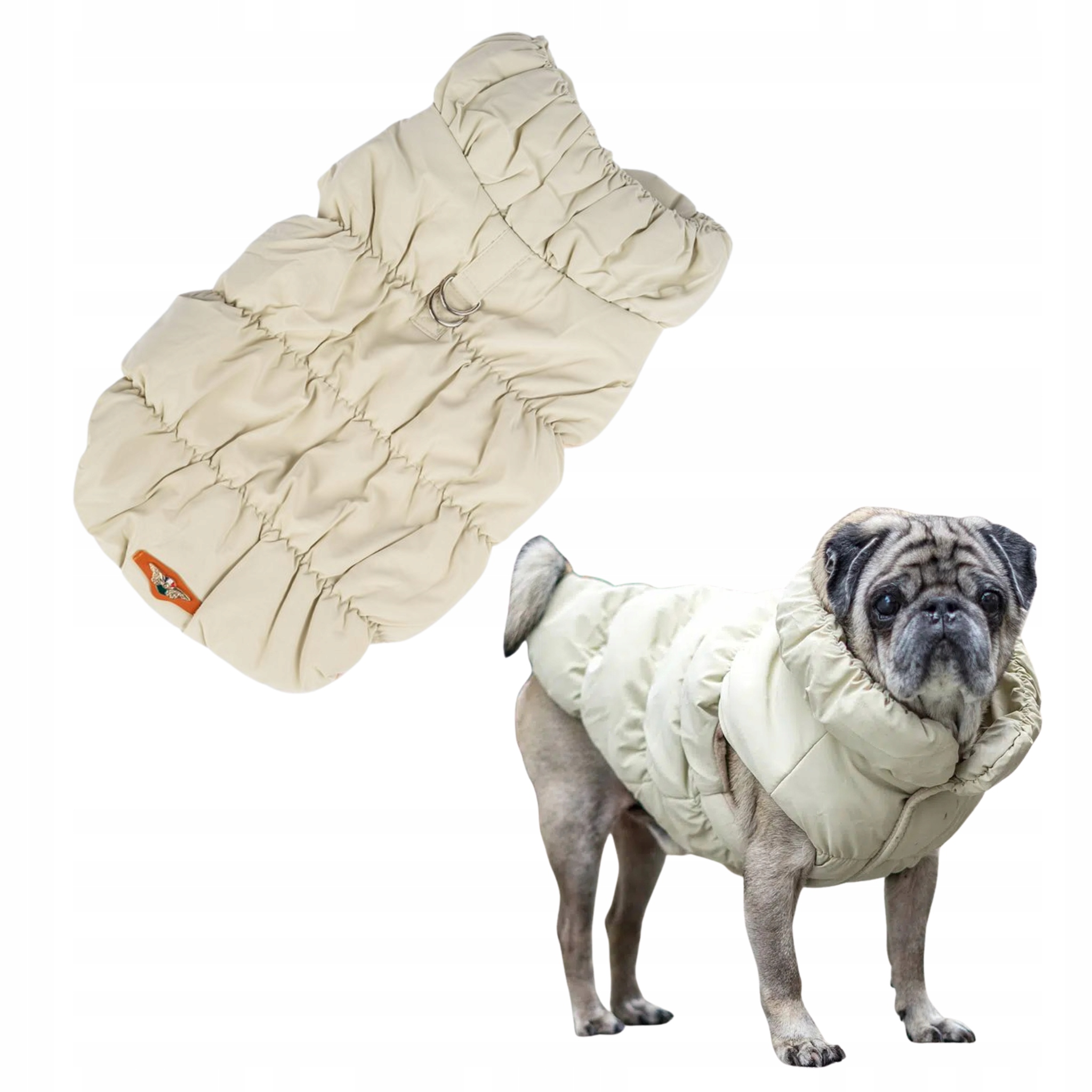 Levně Teplá bunda pro psa se zapínáním na vodítko Margot Béžová XXL