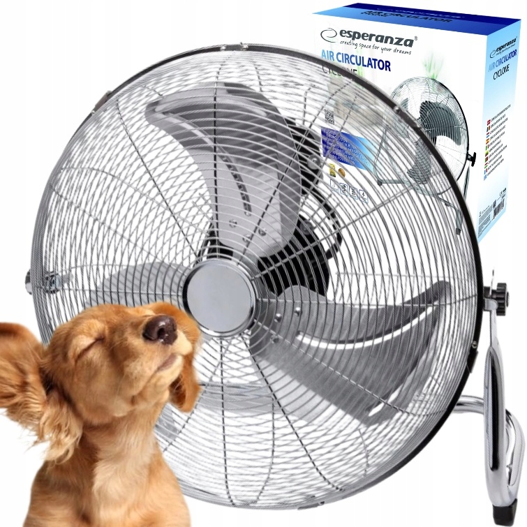 Cyrkulator wentylator podłogowy 110W 50cm chrom metal Esperanza EHF006