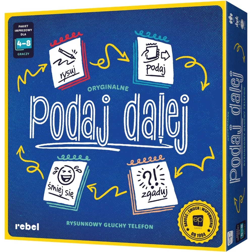Podaj dalej! imprezowa gra skojarzeniowa 4-8 osób, wiek 10+