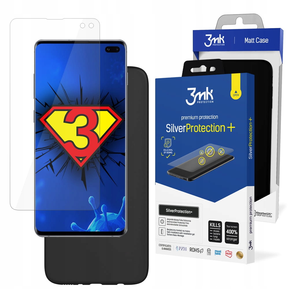 

Folia + odporne etui 3mk do Samsung Galaxy S10 +
