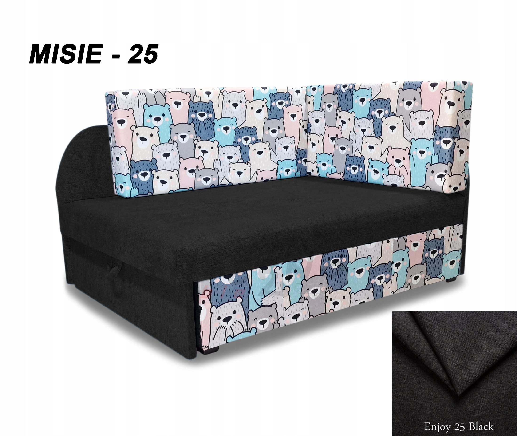 Łóżko dla dziecka, misie, kanapa z regulowaną długością, narożnik dziecięcy Stan opakowania oryginalne