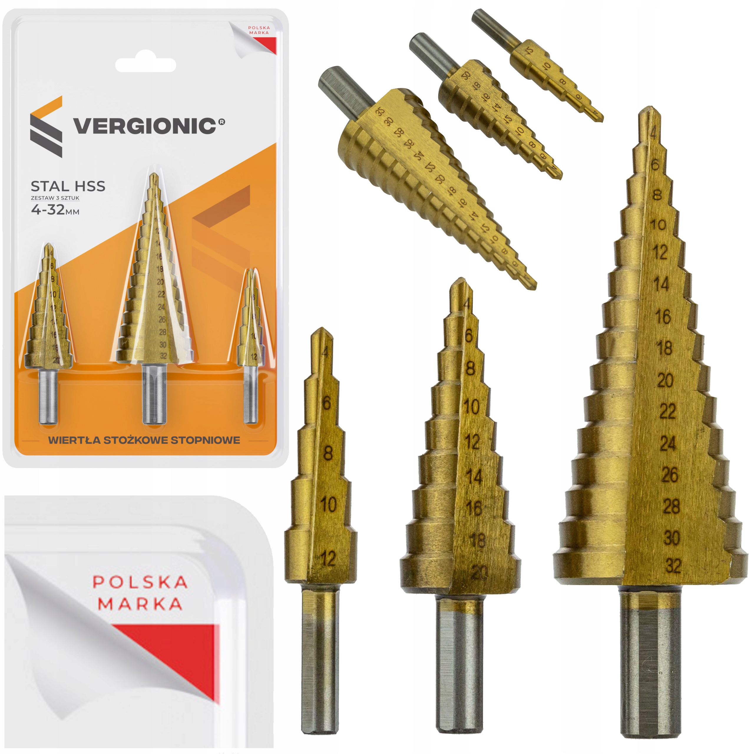 

Wiertła Stożkowe Do Metalu Drewna stopniowe 4-32mm