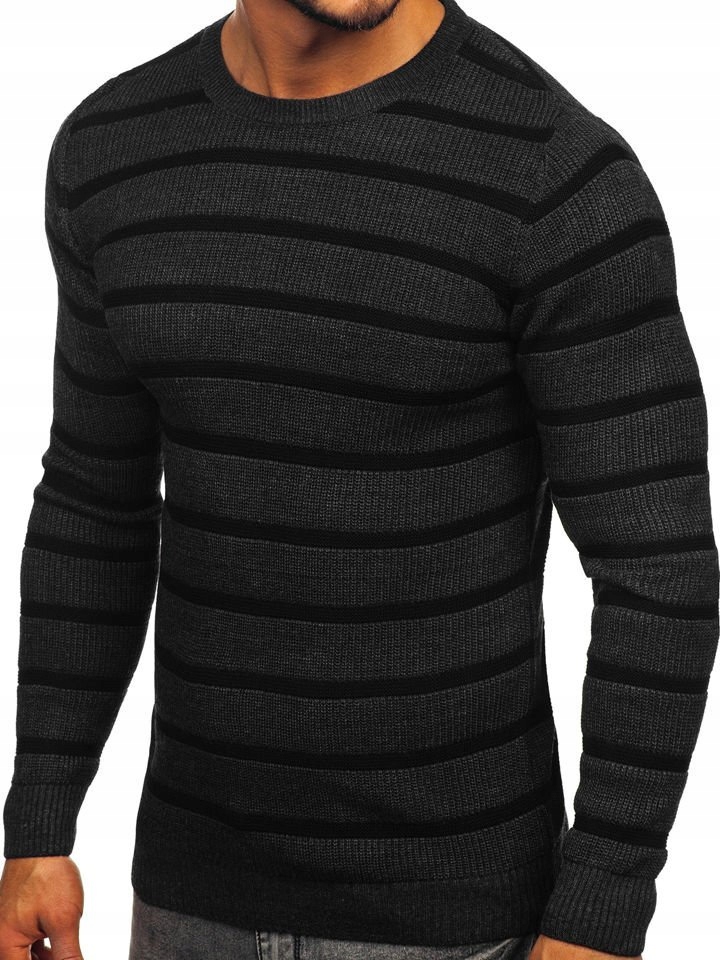 

Sweter Męski W Pasy Grafitowy 4356 Denley_l