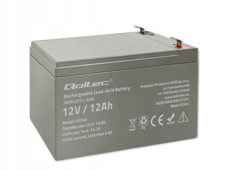 Akumulator Qoltec 53049 12Ah 12V