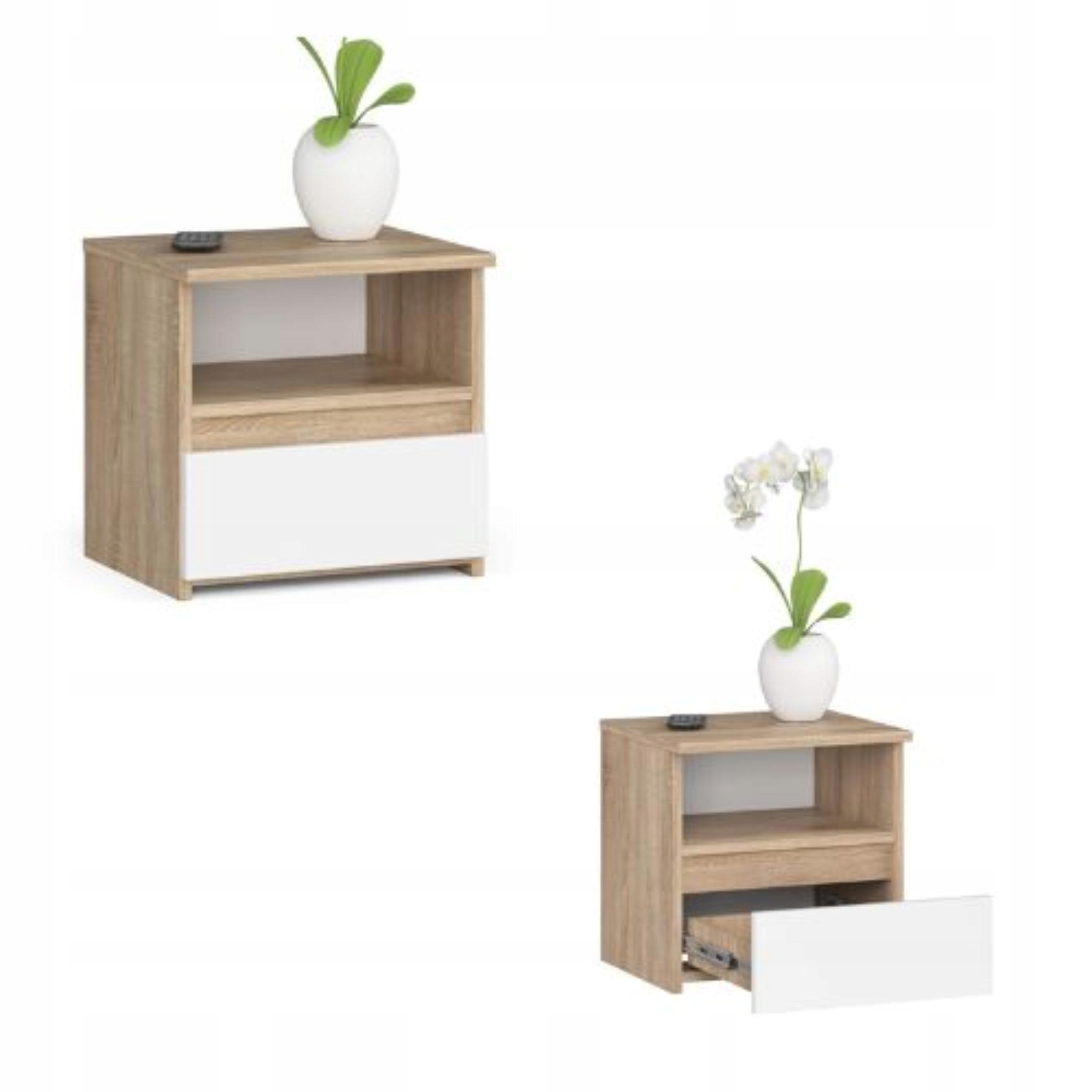 Noční stolek CL1 sonoma-bílý stolek 40 cm Akd