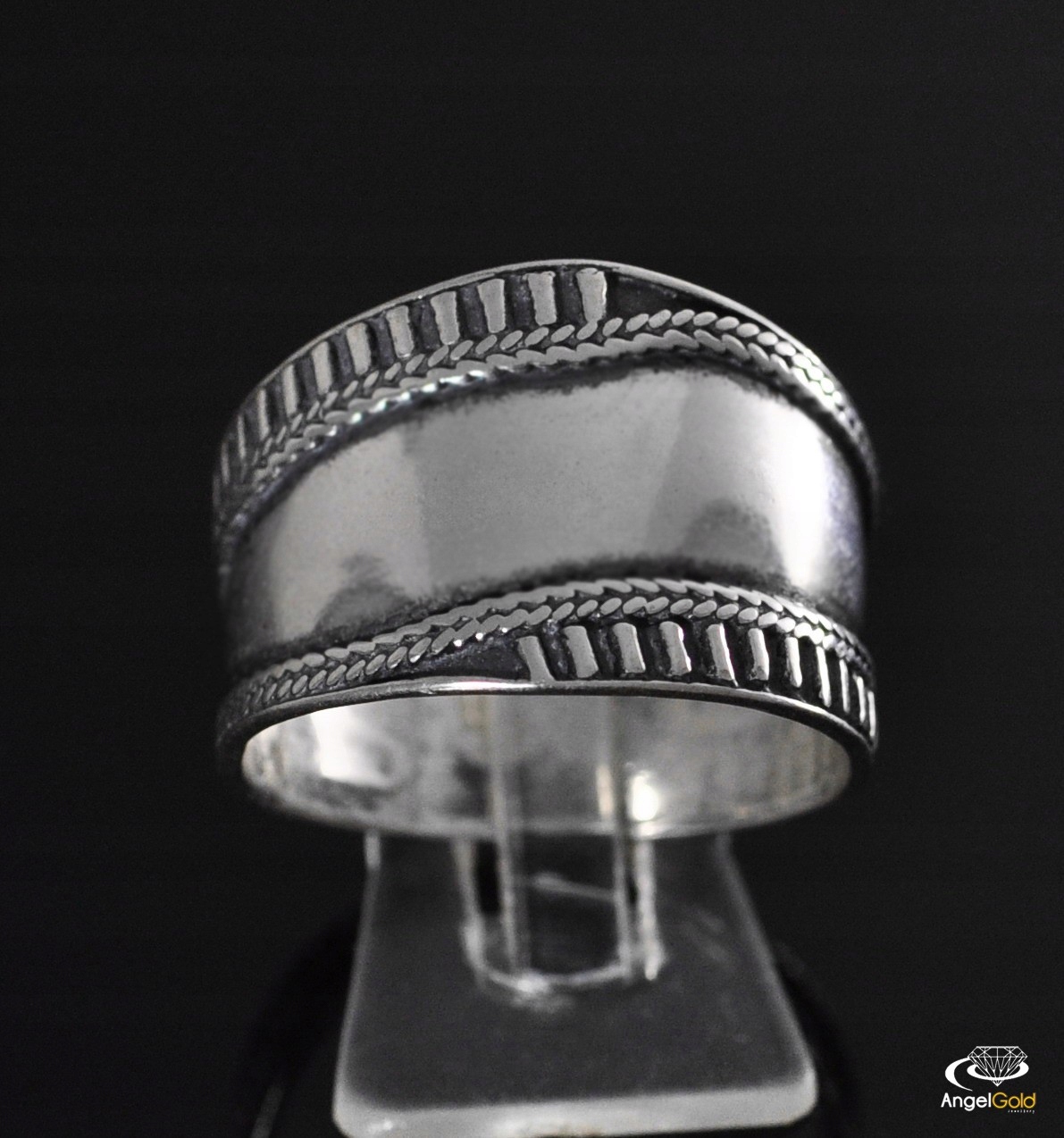 Oxidovaný Kroužek Ze Stříbra Ryzosti 925 20 (průměr 19,1 mm obvod 60 mm)