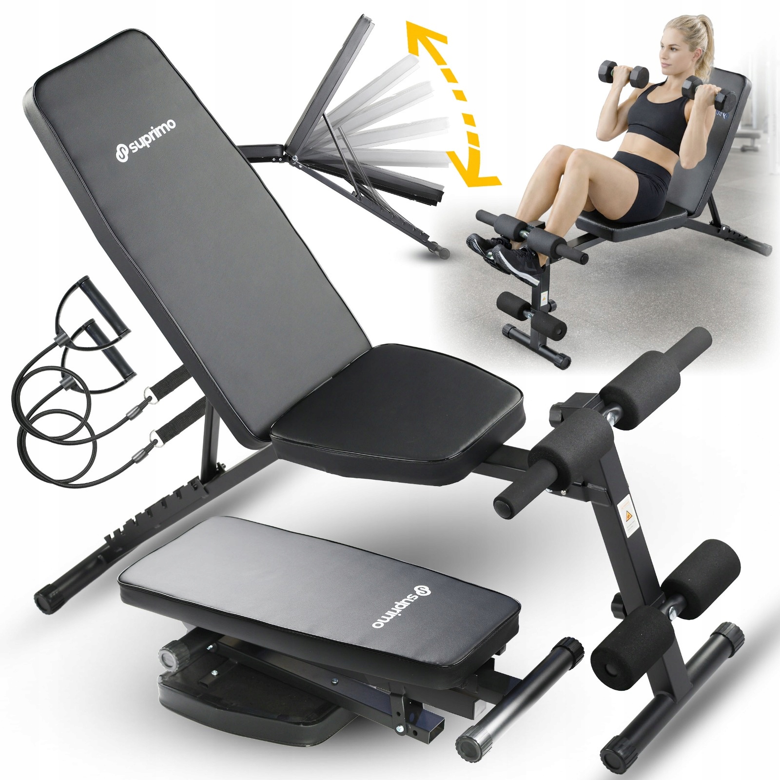 Ławka Treningowa Regulowana Składana Ekspandery Ławeczka Do Ćwiczeń W Domu