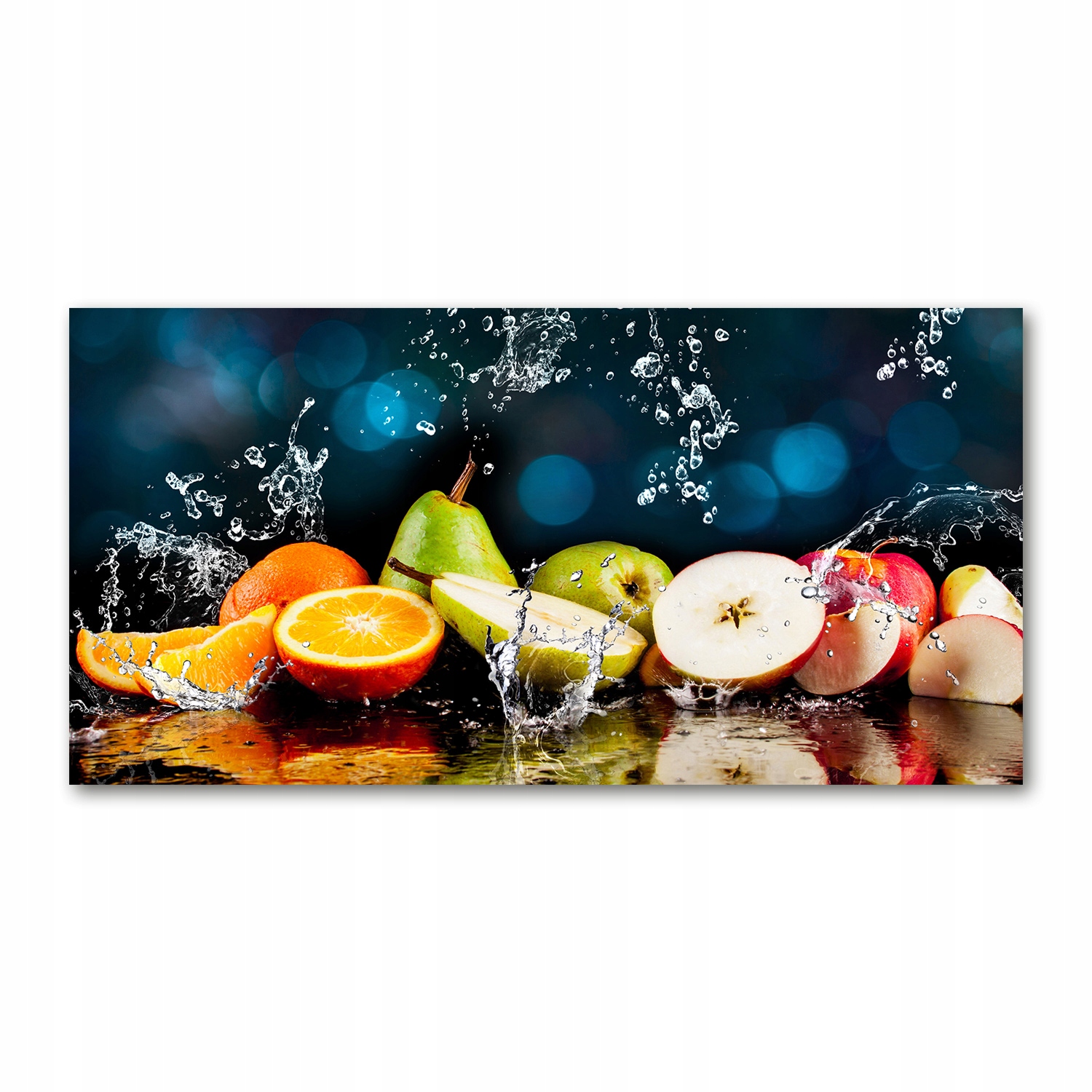 

Foto obraz akryl zdjęcie Owoce i woda 120X60 cm