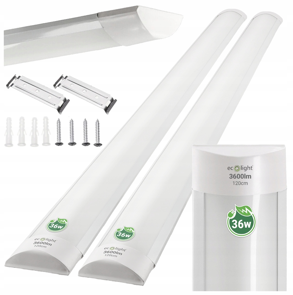 

2x Lampa Led 120cm Natynkowa Panel Oprawa 36W IP20