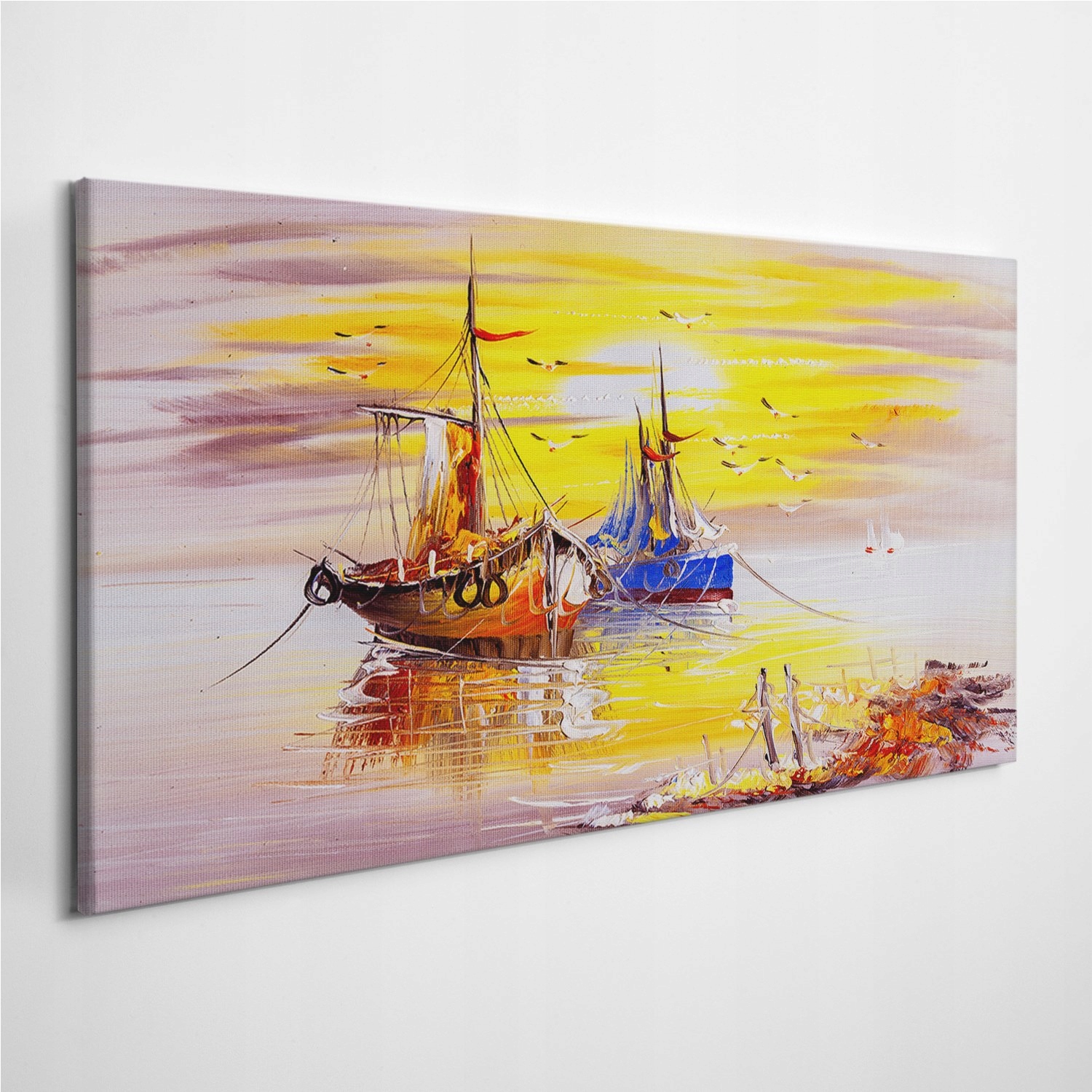 

Foto-obraz na ścianę Łódka Zachód Słońca 120x60 cm