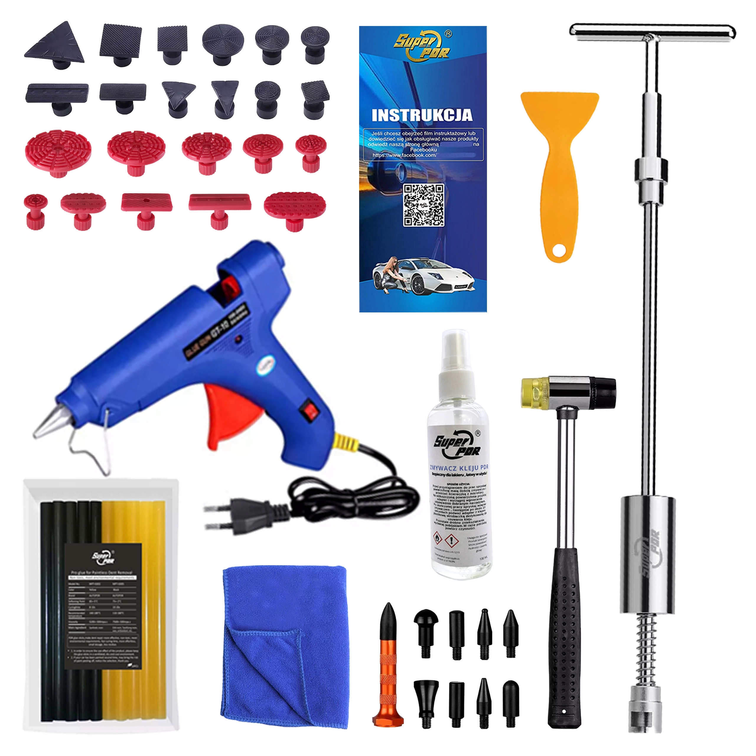 Pdr sada nástrojů pro odstraňování promáčklin pro vytahování promáčklin 63 ks velká xxl