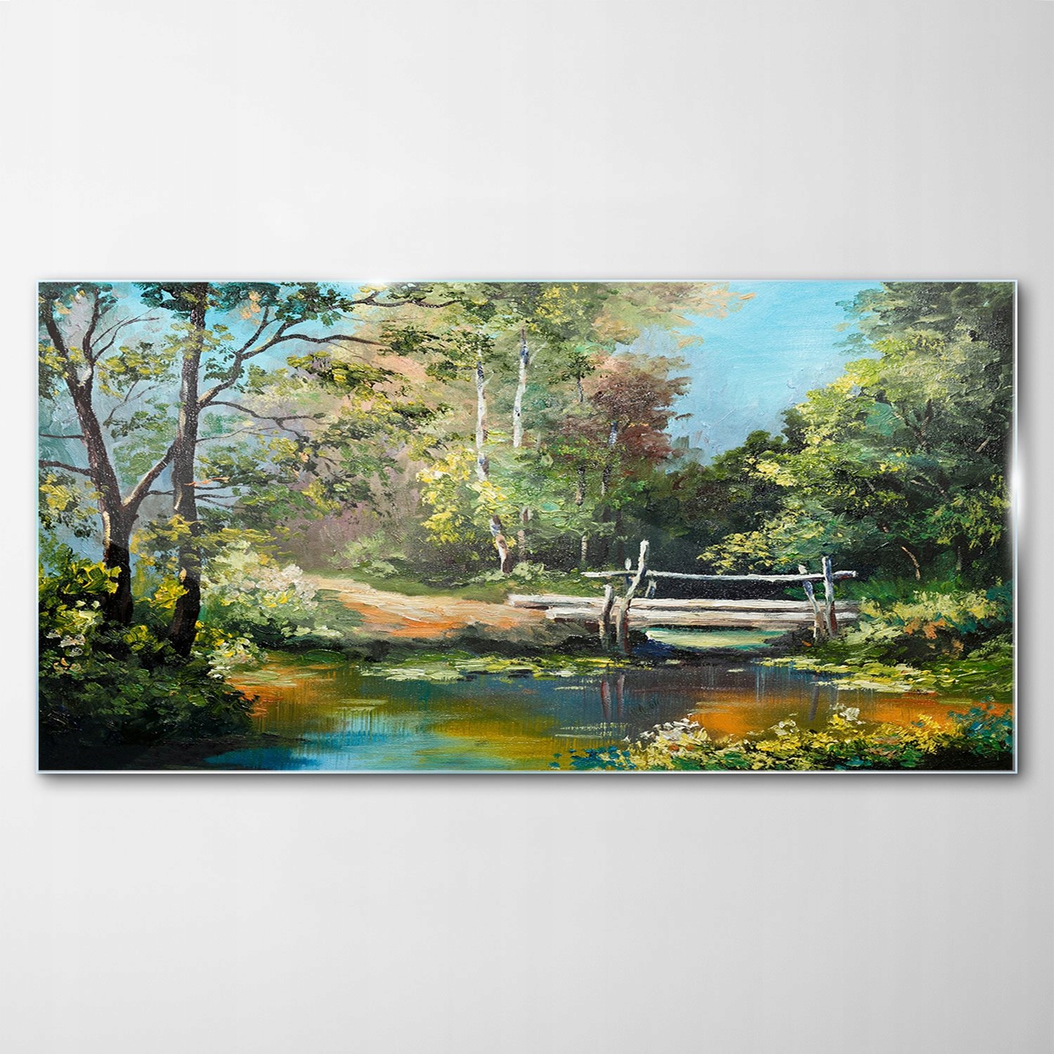 

Obraz Szklany Dekor Krajobraz Jezioro Most 140x70
