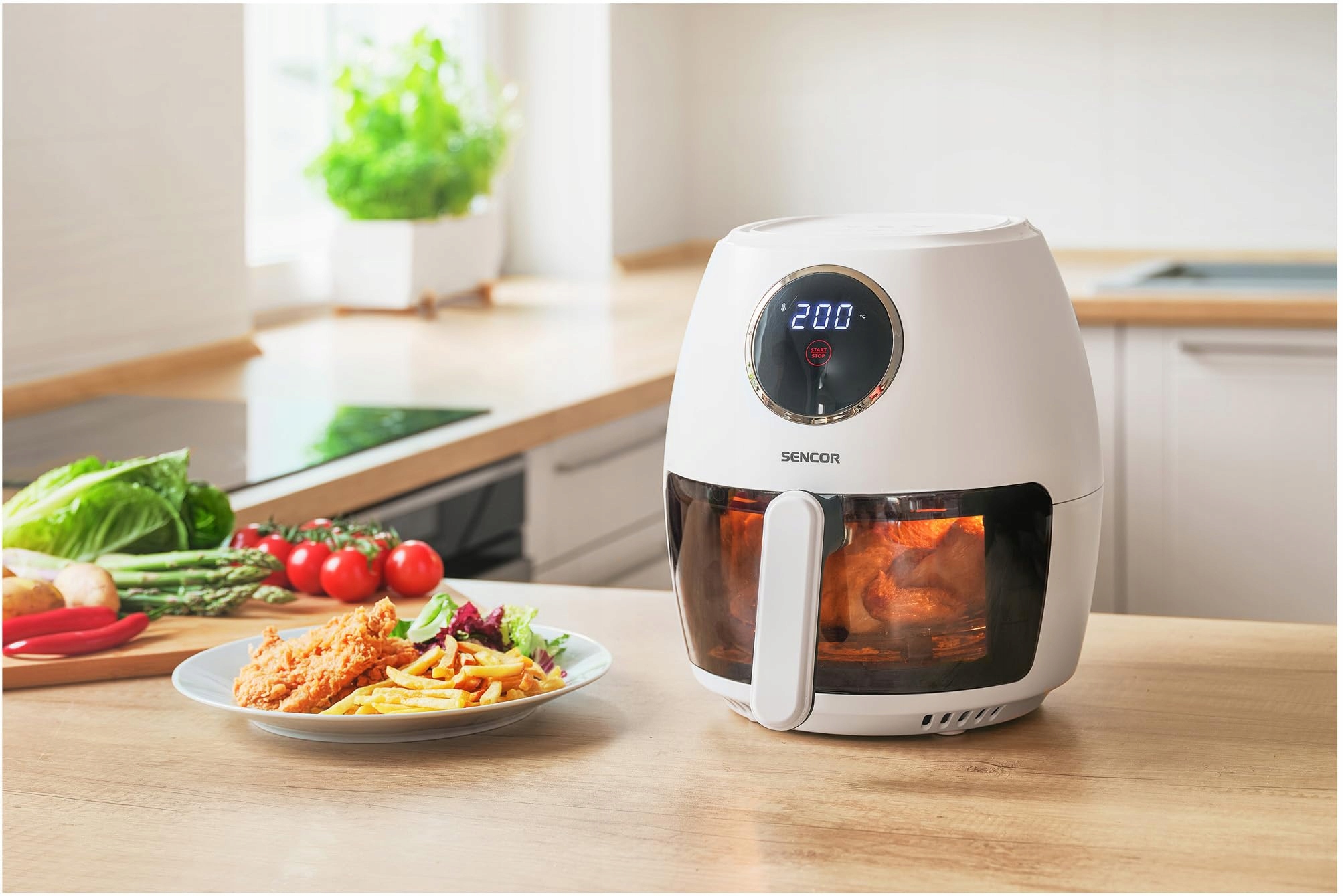 SENCOR Frytkownica Beztłuszczowa SFR 5340WH Zdrowe Gotowanie 1500W — miniatura 2