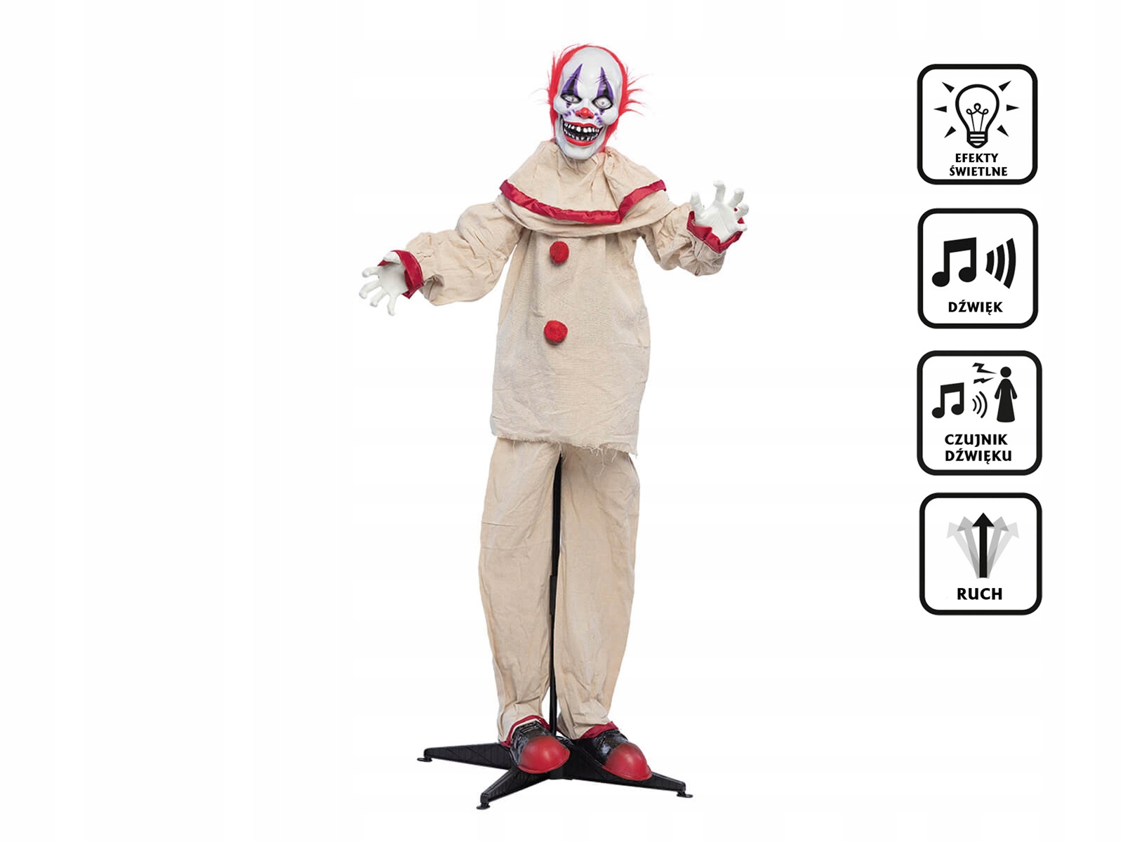 Dekorácia Strašidelný klaun 153 cm Halloween Klaun