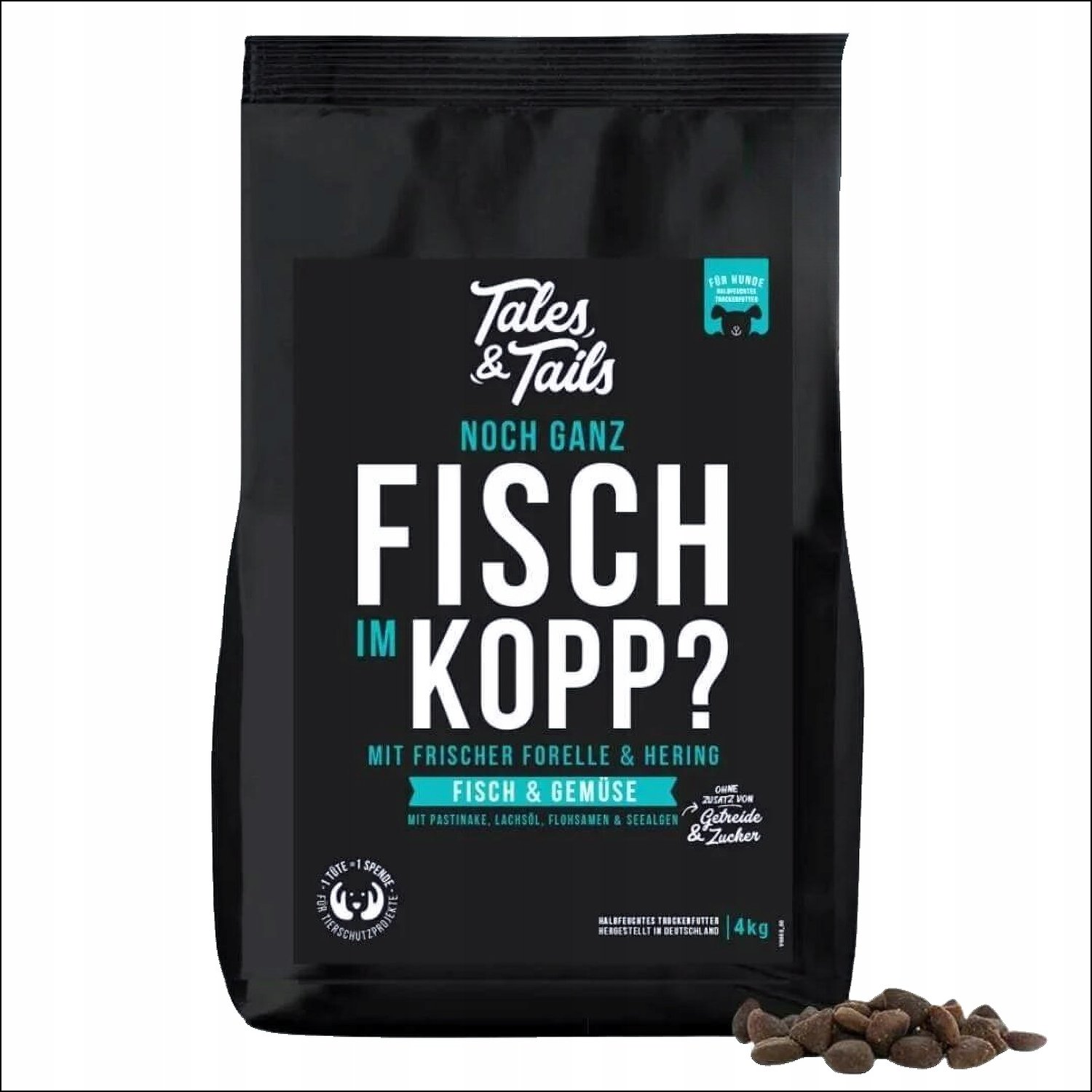 Sucha Półwilgotna Karma Monobiałkowa Dla Psa Tales&tails 61,4% Ryb 4KG