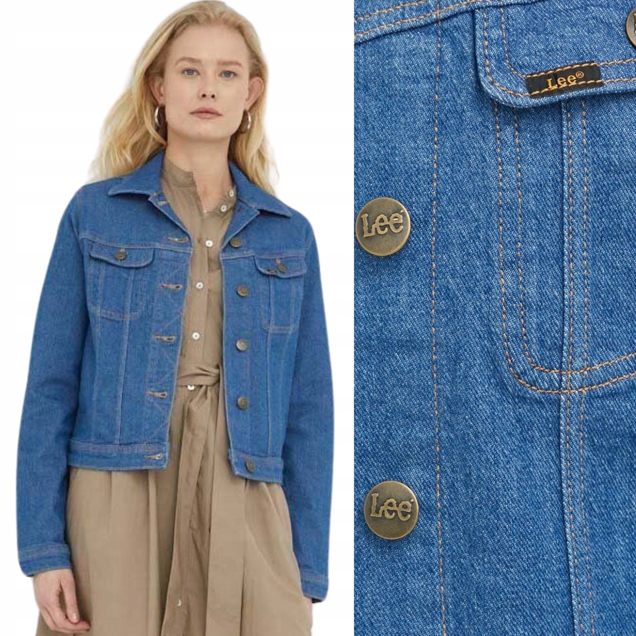 Lee Rider Jacket Sienna Bright přiléhavá dámská katana džínová bunda XL