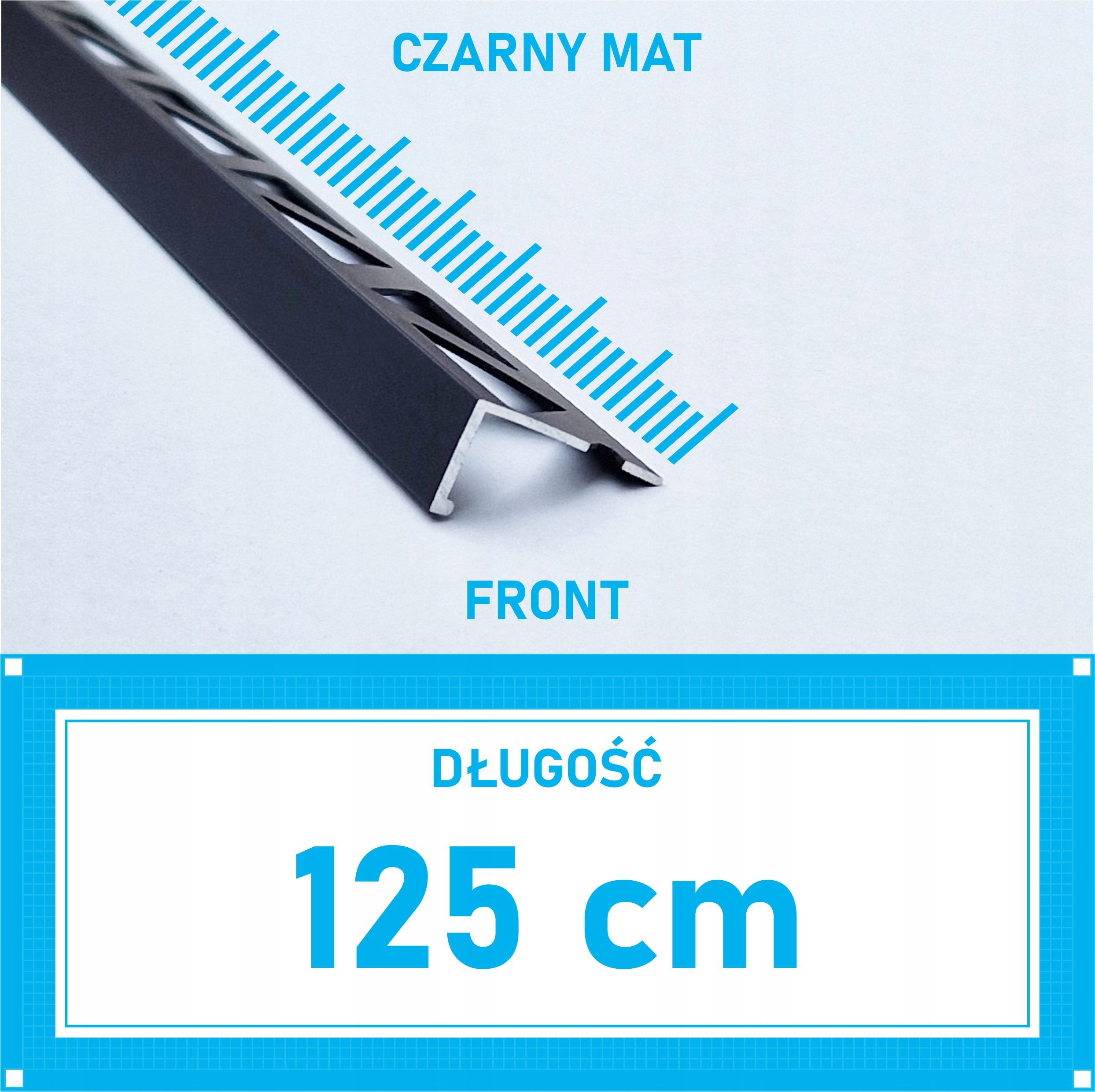 

Listwa L profil narożna 10mm Czarny Mat Alu 125cm