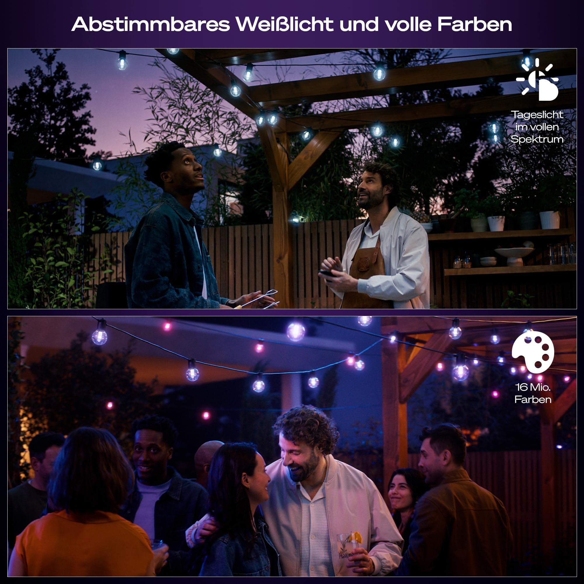 PHILIPS Hue Festavia Zewnętrzna Lampa LED 14M 20 Kul RGBW Aplikacja Hue — miniatura 2