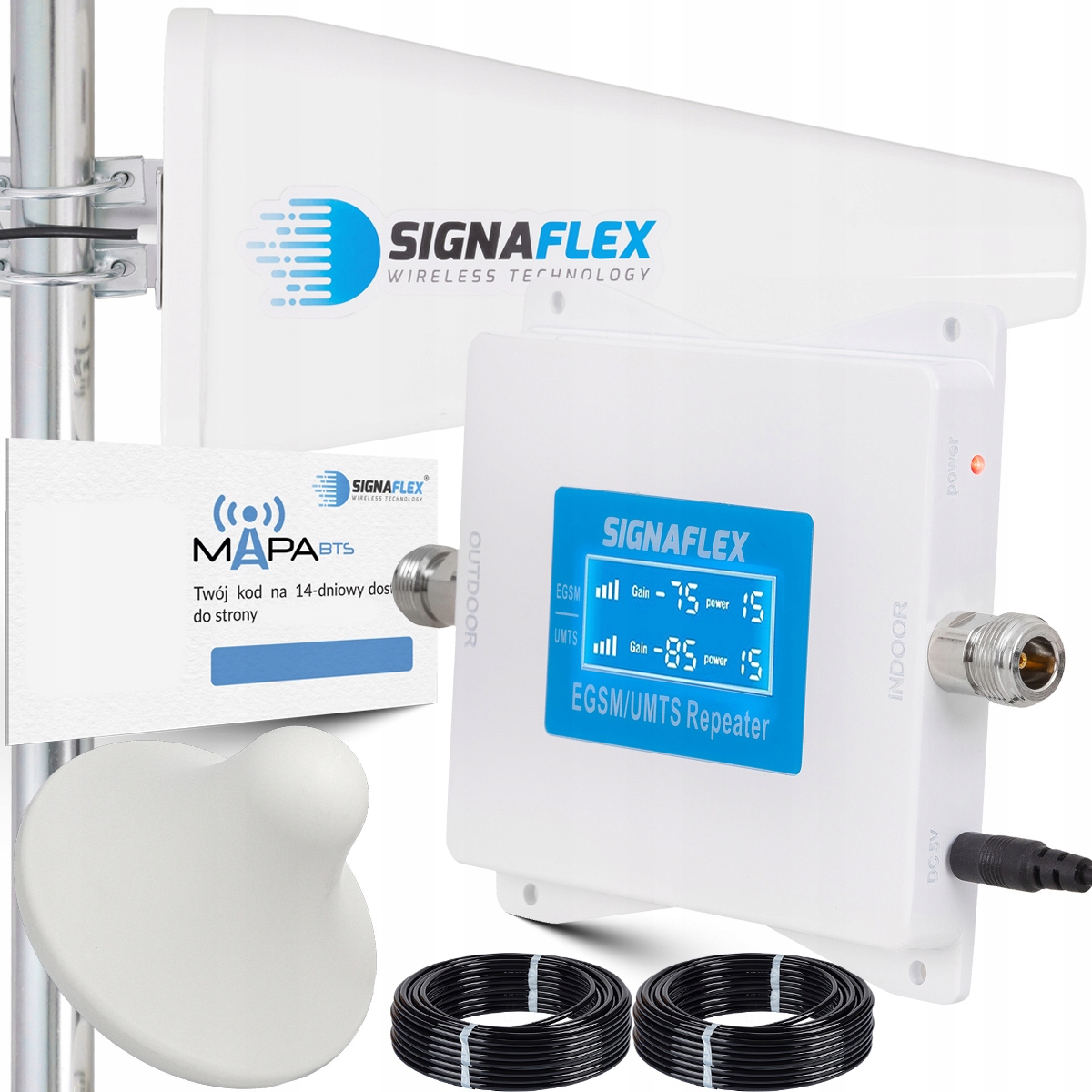 Sada Zesilovač Dosahu Signálu Internetu Telefonu Gsm 2G 3G Antény 10 m