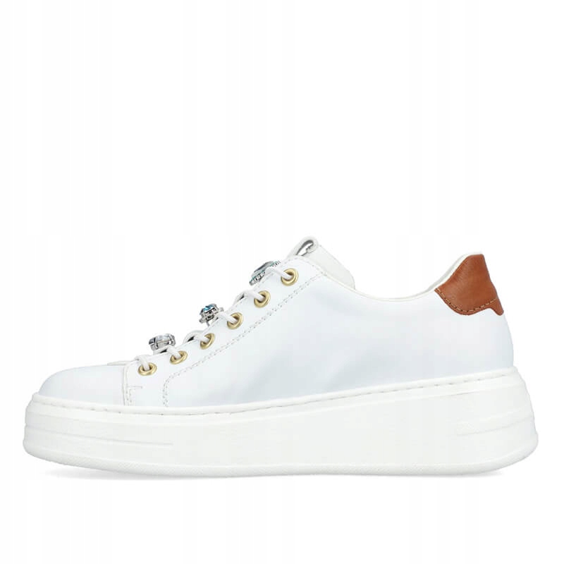 Białe sneakersy półbuty damskie Rieker N5452-80 Rozmiar 38