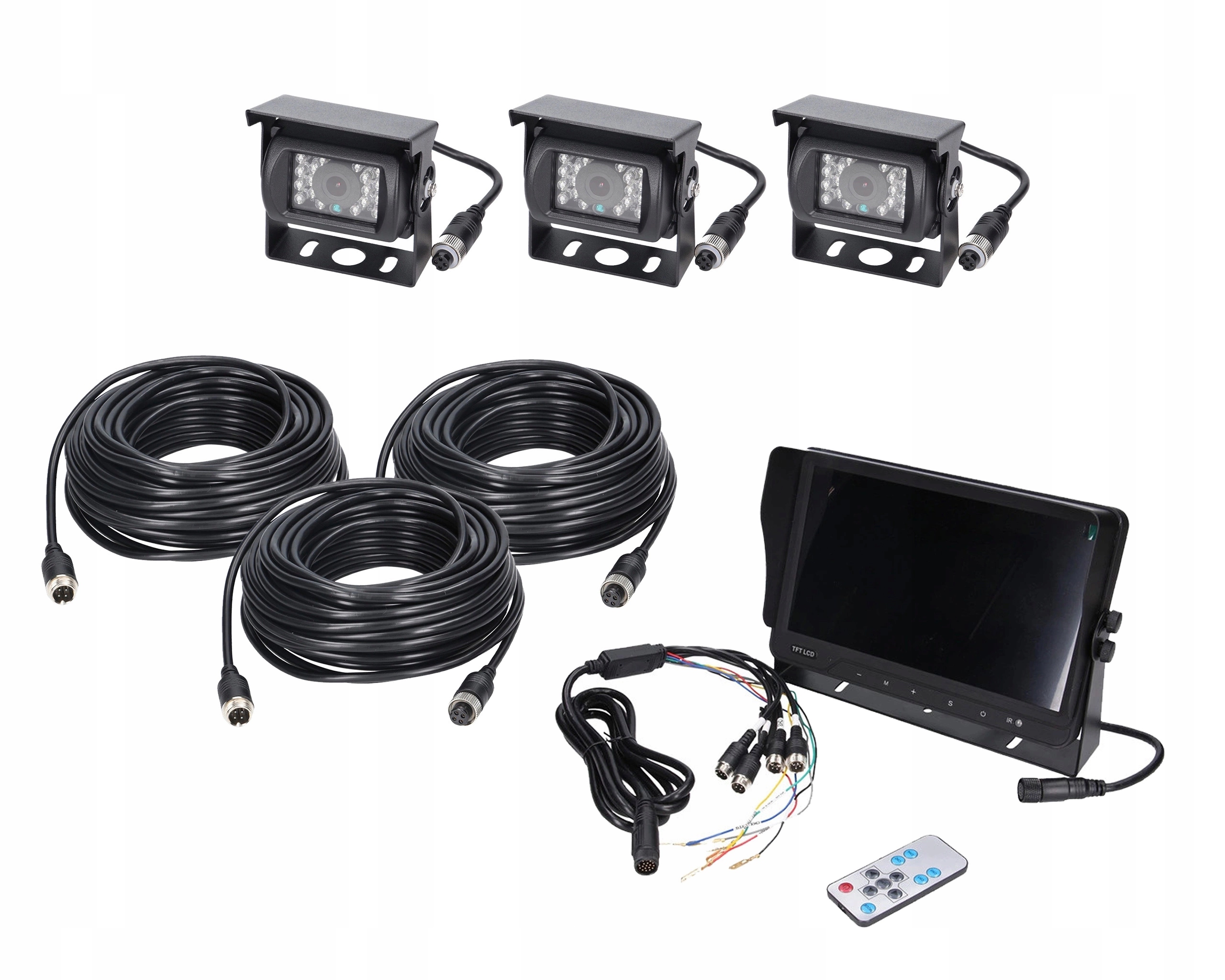 Sada pro monitorování vozidla Ahd 10 palců 3 kamery