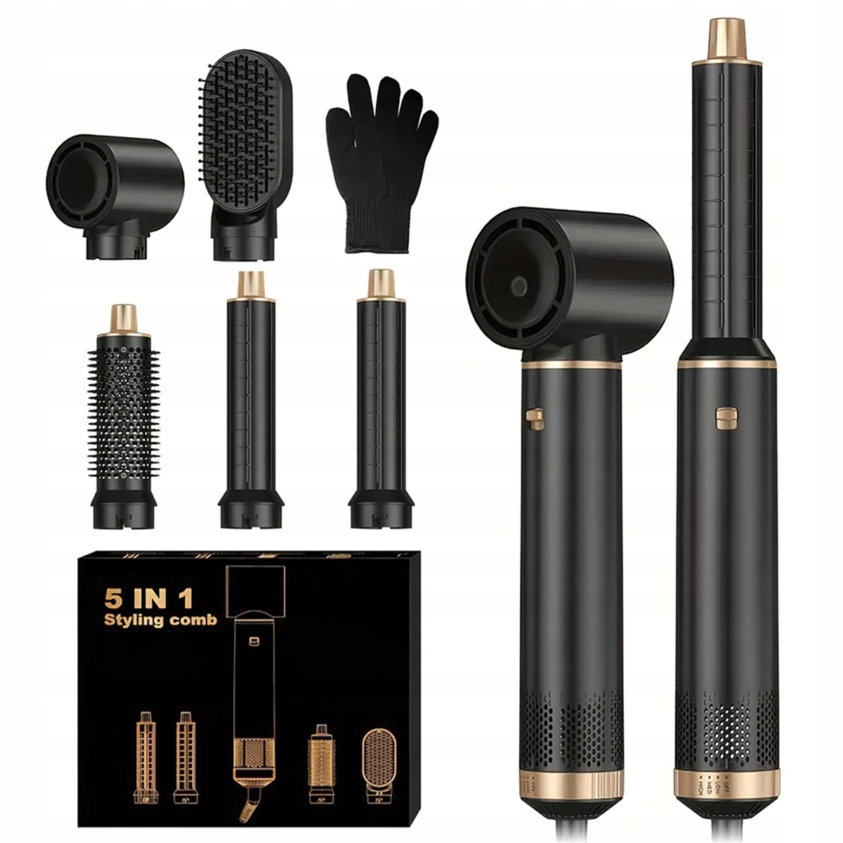 5v1 nástavců fén kulma žehlička na vlasy černá 3 teplotní rozsahy